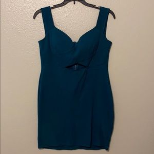 Agaci Turquoise Off the Shoulder Dress